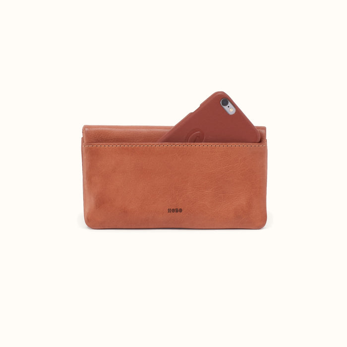 Lumen Continental Wallet in Washed Leather - Harvest Wheat