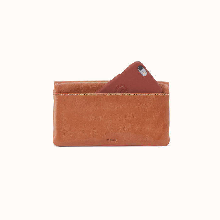 Lumen Continental Wallet in Washed Leather - Harvest Wheat