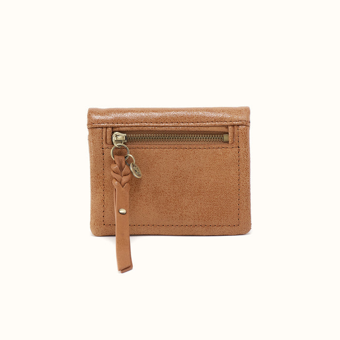 Lumen Mini Wallet In Buffed Leather - Whiskey