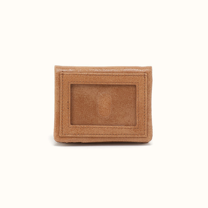 Lumen Mini Wallet In Buffed Leather - Whiskey