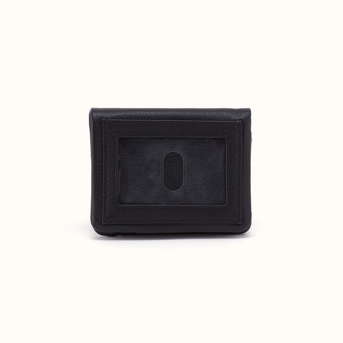 Lumen Mini Wallet In Pebbled Leather - Black