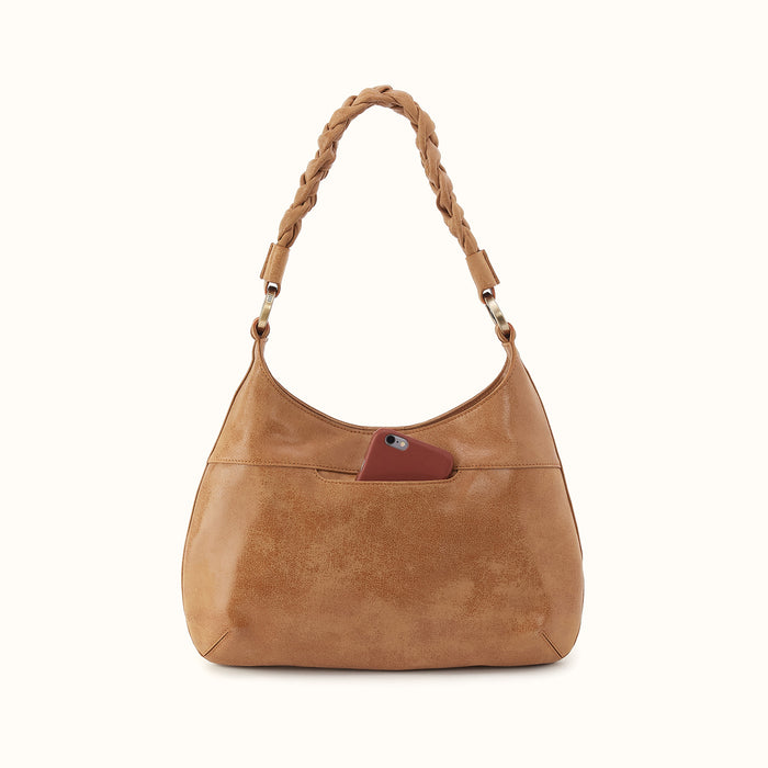 Madison Shoulder Bag In Buffed Leather - Whiskey