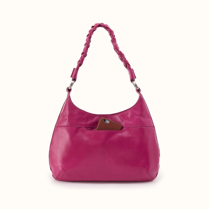 Madison Shoulder Bag in Polished Leather - Cactus Flower