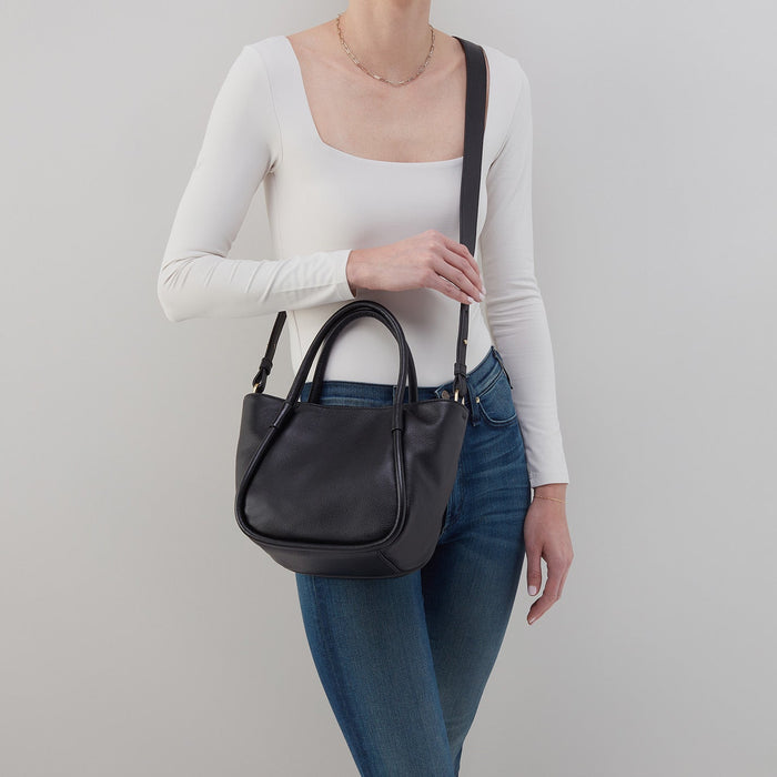 Margot Satchel In Pebbled Leather - Black