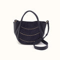 Margot Satchel In Smooth Leather - Navy- FOL