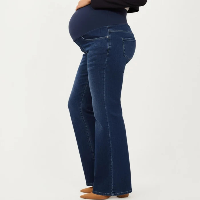 Maternity Flare Jeans with Full Over Belly Panel