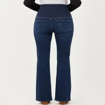 Maternity Flare Jeans with Full Over Belly Panel