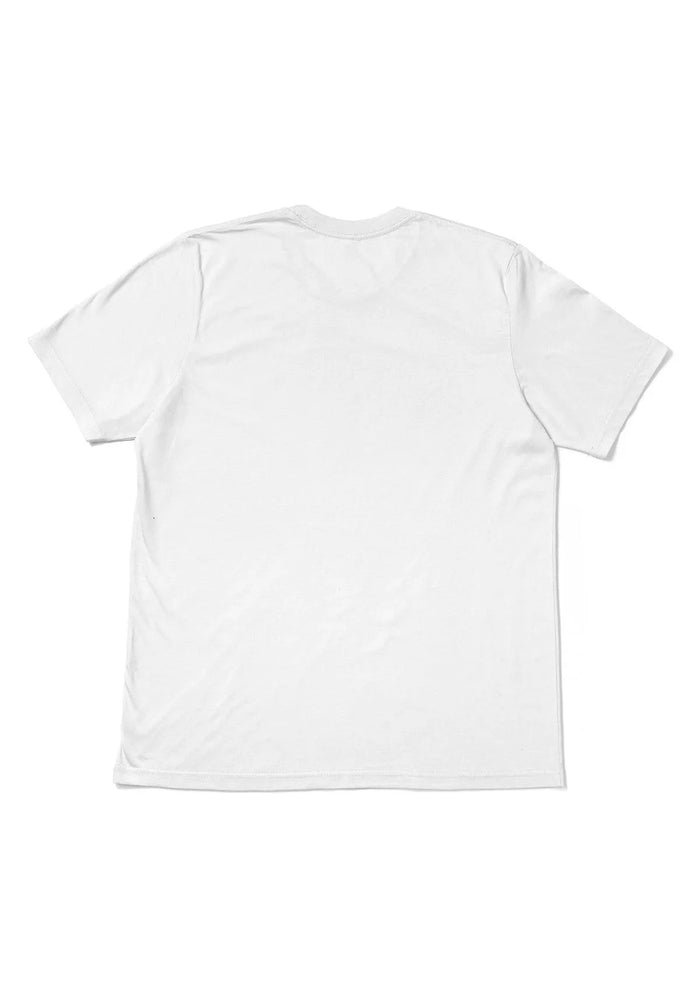 women's white boyfriend cut short sleeve crew neck back flat view