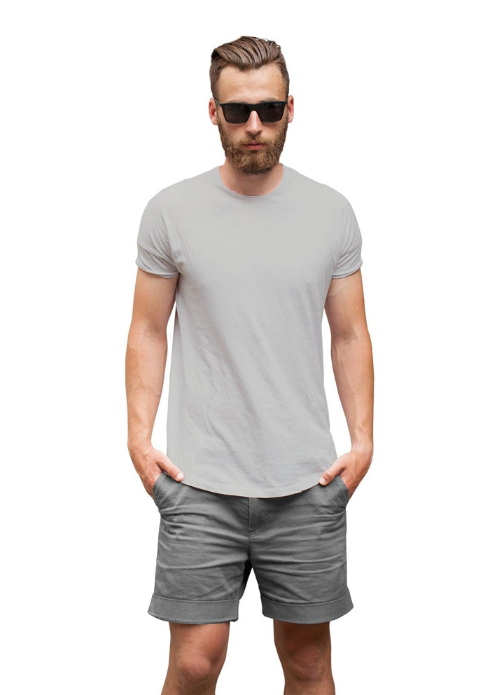 mens gray classic fit t-shirt short sleeve crew neck  airlume cotton lifestyles images