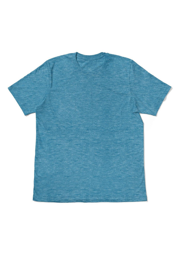Men's Aqua Heather Short Sleeve Crew Neck T-Shirt - Perfect TShirt Co