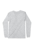 mens gray classic fit t-shirt long sleeve crew neck heather airlume cotton back flat image