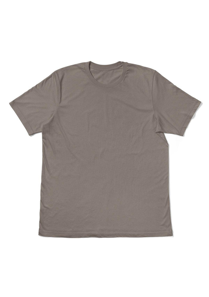 mens gray asphalt classic fit t-shirt short sleeve crew neck airlume cotton flat front image