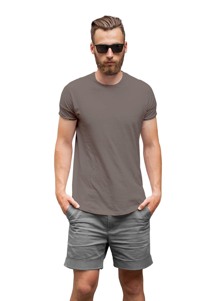 mens gray asphalt classic fit t-shirt short sleeve crew neck airlume cotton lifestyle image