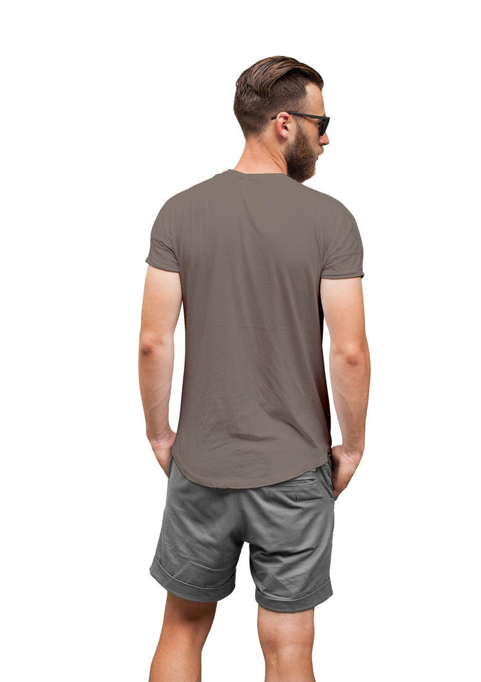 mens gray asphalt classic fit t-shirt short sleeve crew neck airlume cotton back lifestyle image