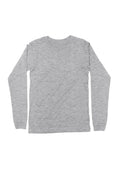 mens heather gray classic fit t-shirt long sleeve crew neck heather airlume cotton flat front image