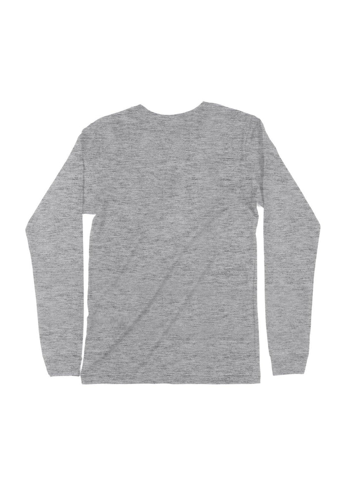 mens heather gray classic fit t-shirt long sleeve crew neck heather airlume cotton flat back image
