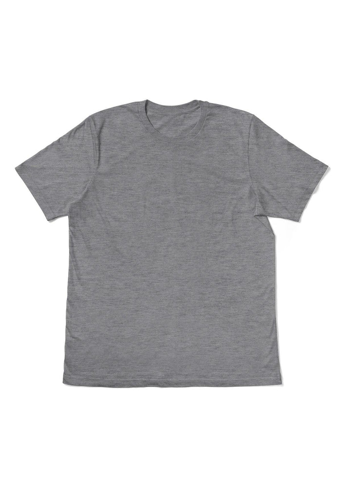 mens heather gray classic fit t-shirt short sleeve crew neck airlume cotton flat front image