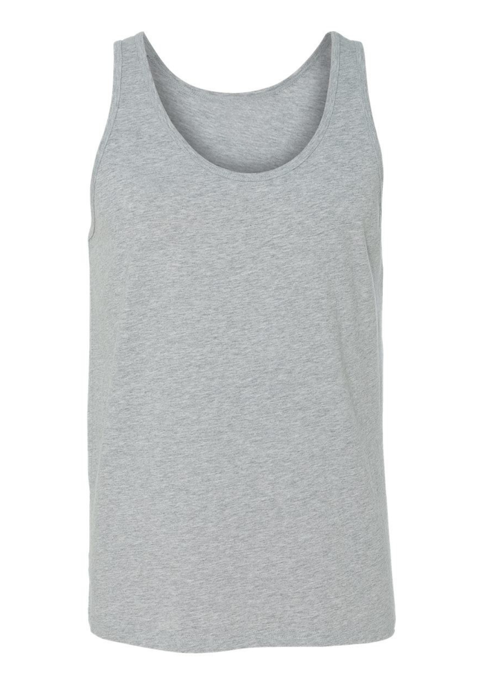 mens athletic gray tank t-shirt airlume cotton front 3D image