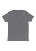 mens heather grey classic fit  t-shirt long sleeve v-neck heather airlume cotton flat front image