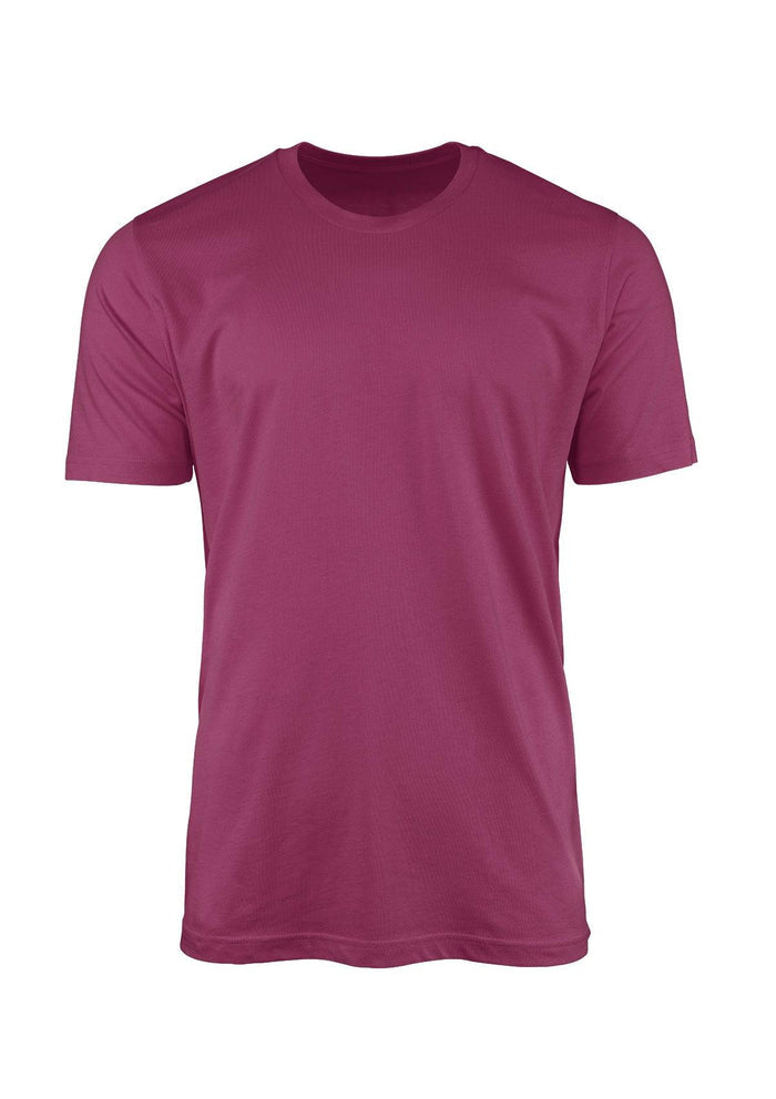 mens pink berry classic fit t-shirt airlume cotton crew neck front 3D view