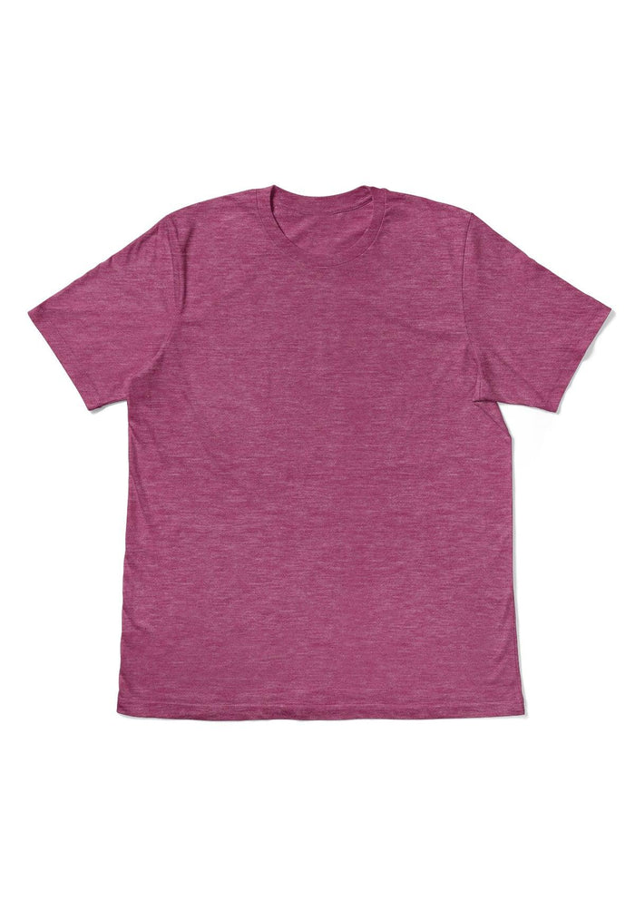 mens pink berry classic fit t-shirt heather airlume cotton flat front image