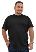 Men’s big and tall black crew neck t-shirt - front view