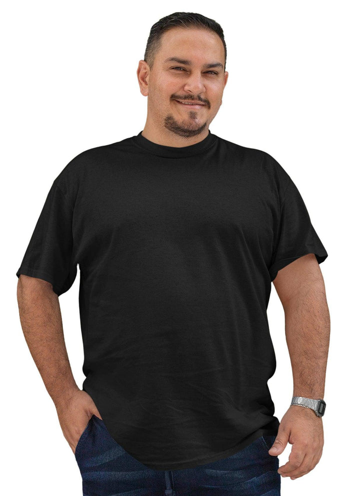 Men’s big and tall black crew neck t-shirt - front view