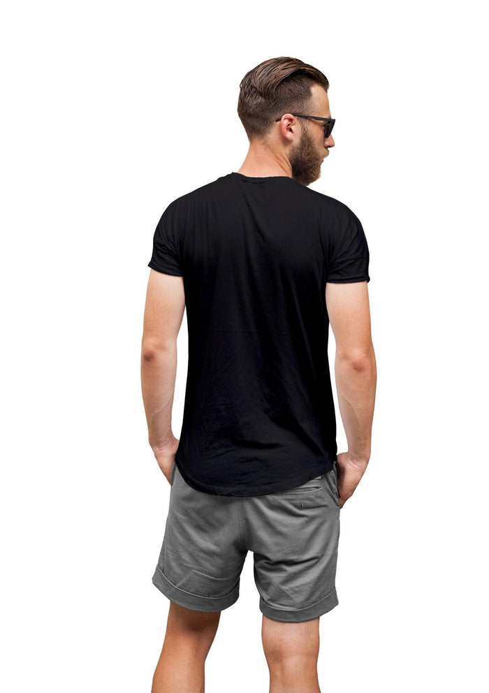Men’s black Airlume cotton crew neck t-shirt - lifestyle view