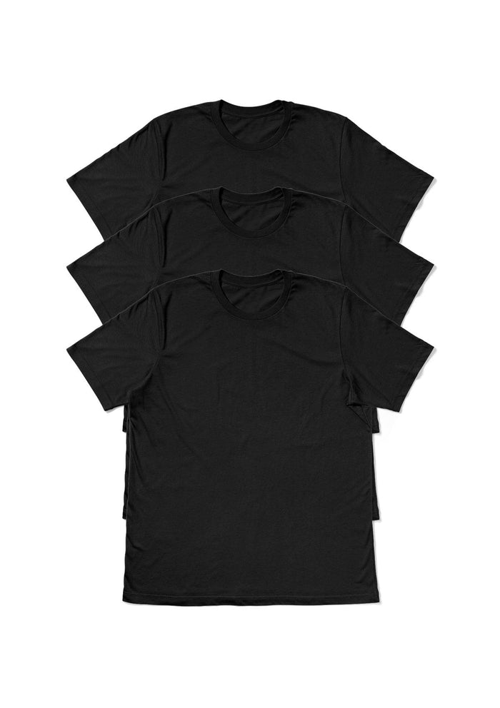 Men’s black Airlume cotton t-shirt 3-pack - front view