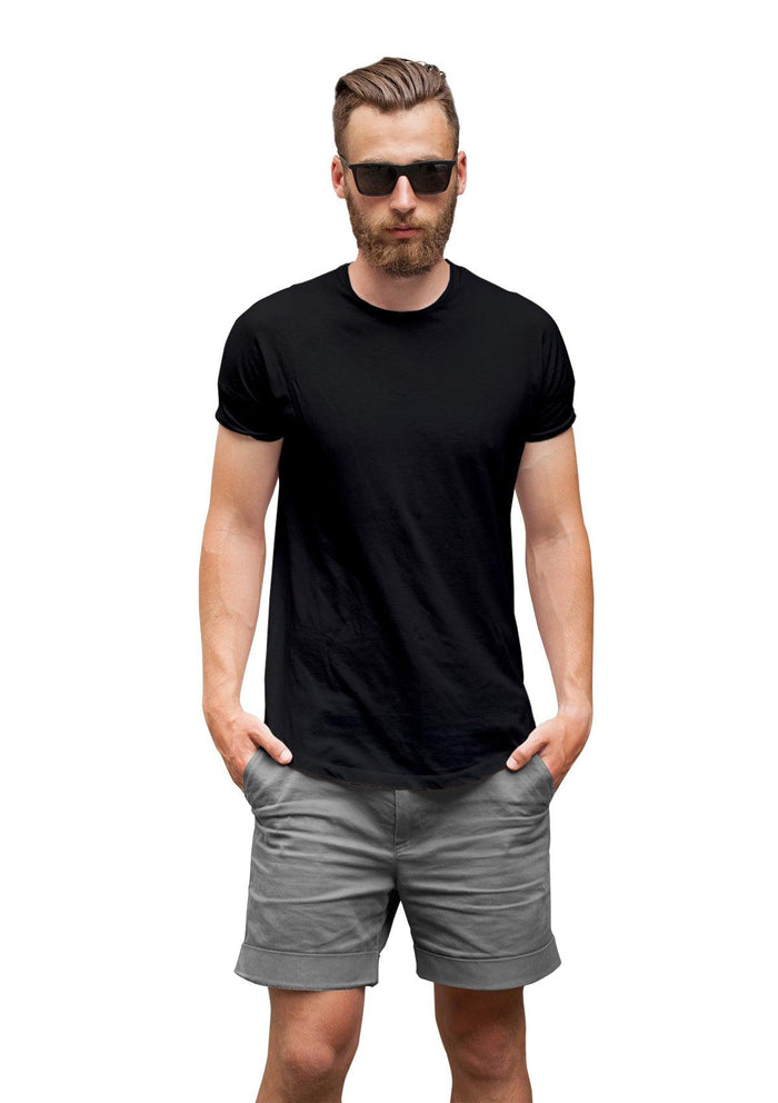 Men’s black Airlume cotton t-shirt 5-pack - back view