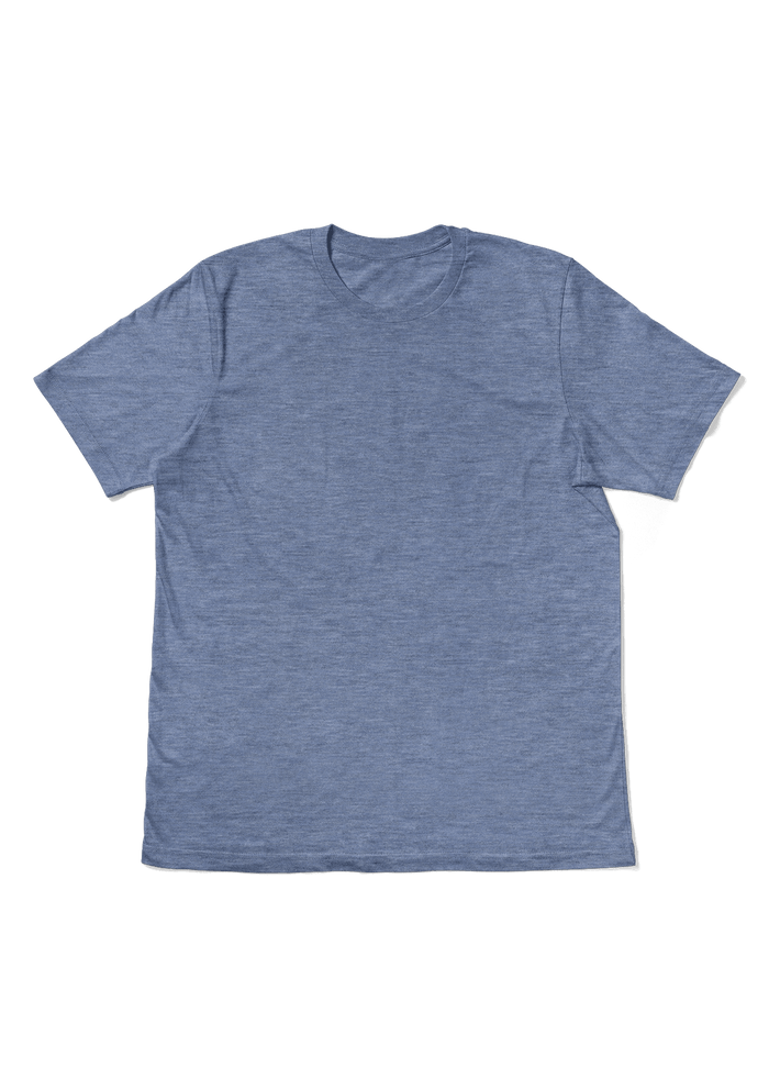 Men's Prism Blue Heather Short Sleeve Crew Neck T-Shirt - Perfect TShirt Co