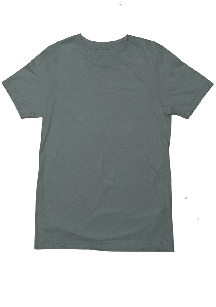 mens blue storm classic fit t-shirt short sleeve crew neck airlume cotton front flat image