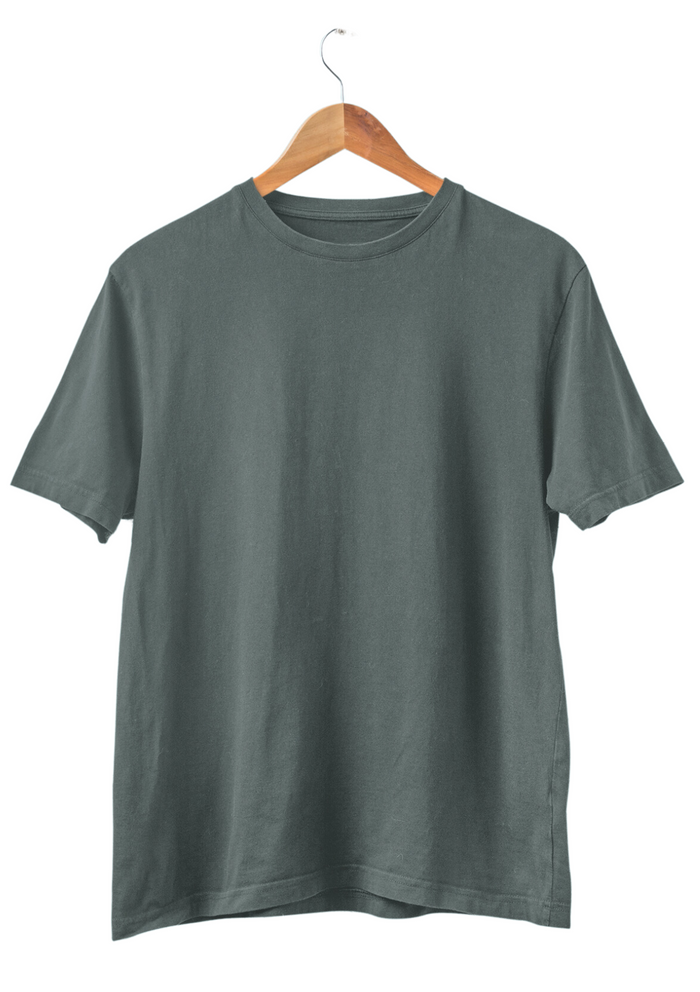 mens blue storm classic fit t-shirt short sleeve crew neck airlume cotton front 3D image