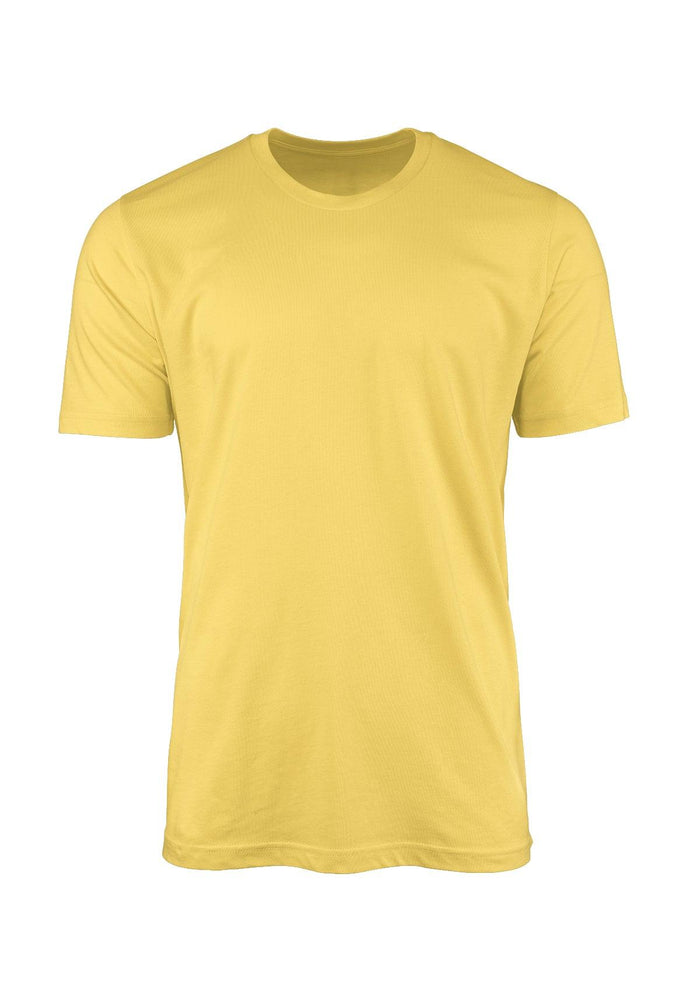 mens butter yellow classic fit t-shirt short sleeve crew neck airlume cotton front 3D image