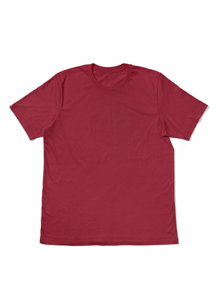 mens red classic cut t-shirt short sleeve crew neck airlume cotton front flat image