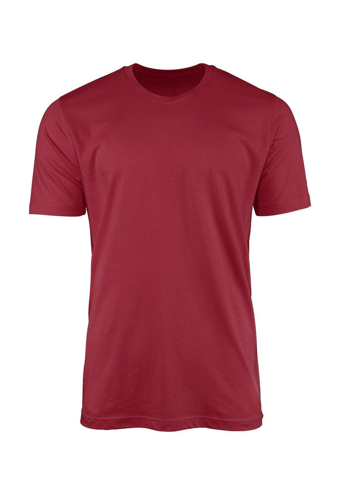 mens red classic cut t-shirt short sleeve crew neck airlume cotton front 3D image