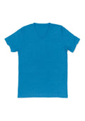 Men's Caribbean Blue Triblend V-Neck Short Sleeve T-Shirt - Perfect TShirt Co
