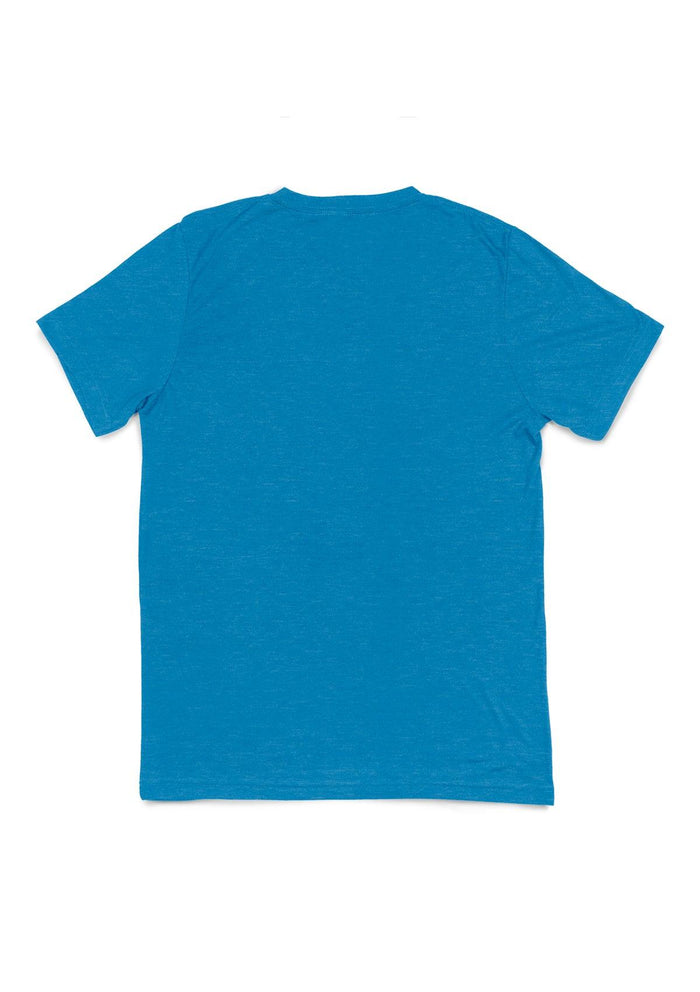 Men's Caribbean Blue Triblend V-Neck Short Sleeve T-Shirt - Perfect TShirt Co