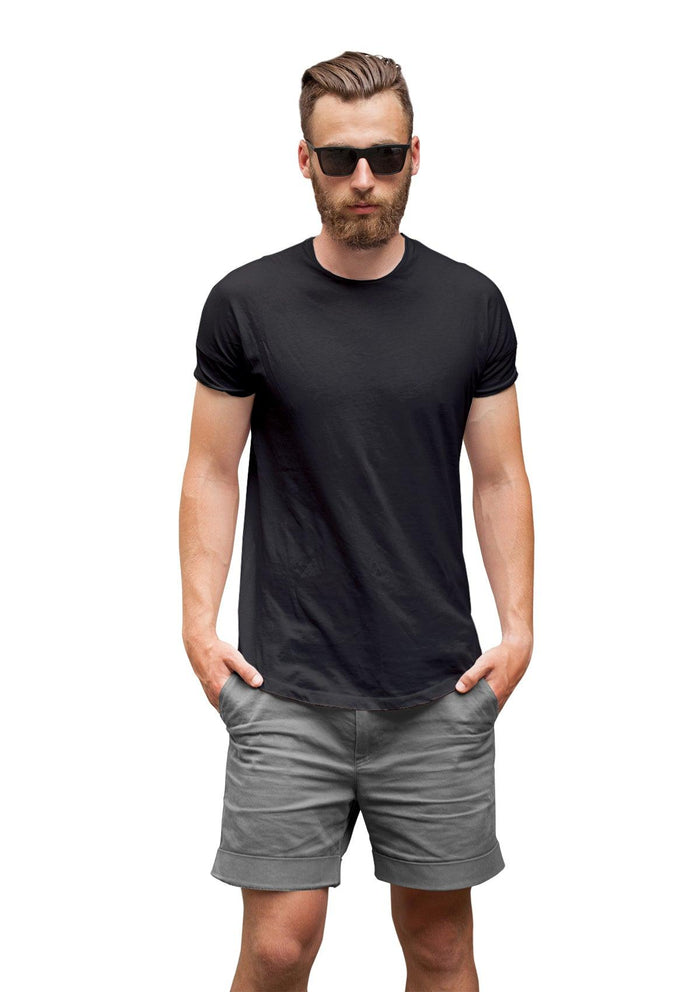 mens charcoal classic fit t-shirt crew neck short sleeve airlume cotton  lifestyle image