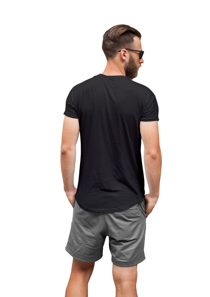 mens charcoal classic fit t-shirt crew neck short sleeve airlume cotton  lifestyle back image