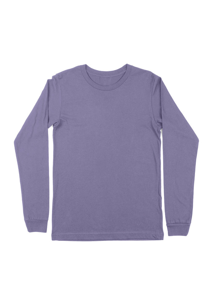 mens lavender blue classic fit t-shirt long sleeve crew neck airlume cotton flat front image