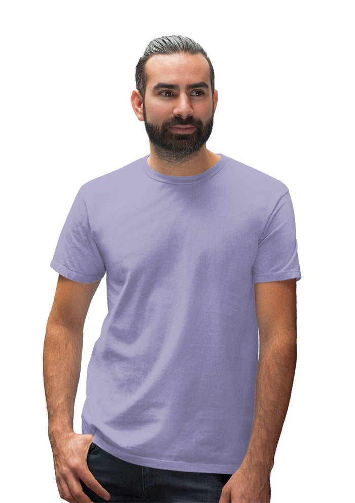 mens lavender blue classic fit-shirt short sleeve crew neck airlume cotton lifestyle image