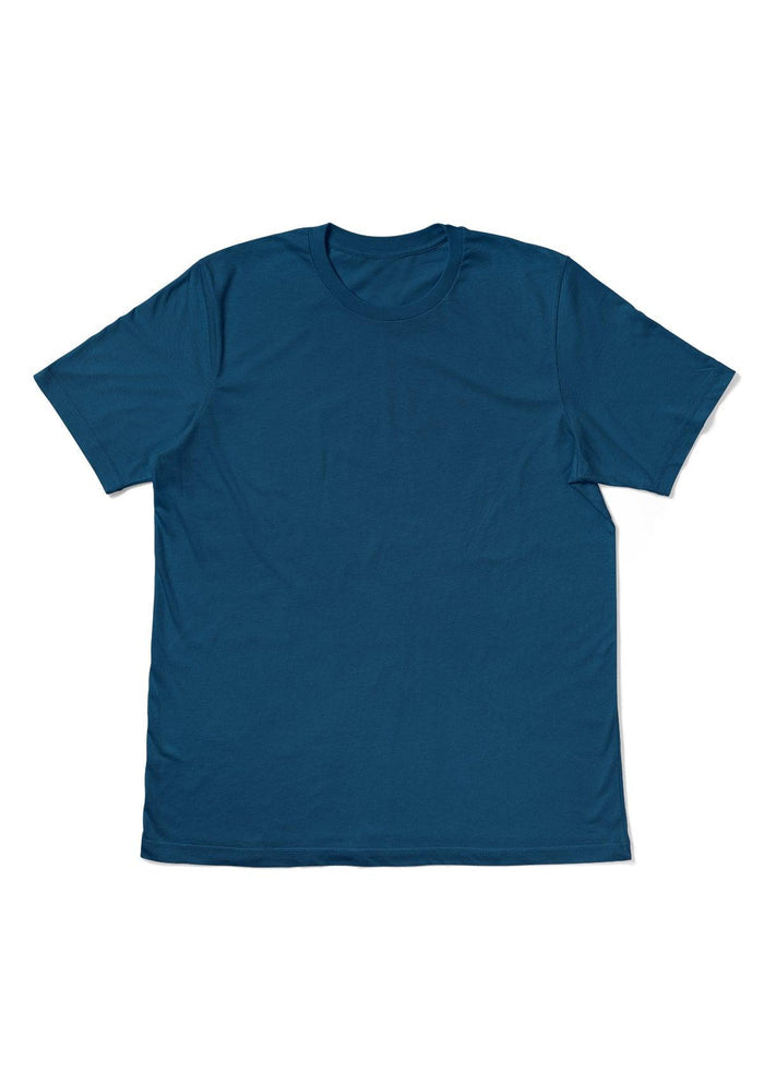 Men's Deep Teal Blue Short Sleeve Crew Neck Airlume Cotton T-Shirt - Perfect TShirt Co