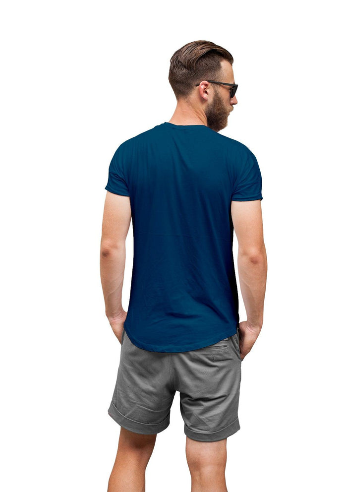 Men's Deep Teal Blue Short Sleeve Crew Neck Airlume Cotton T-Shirt - Perfect TShirt Co