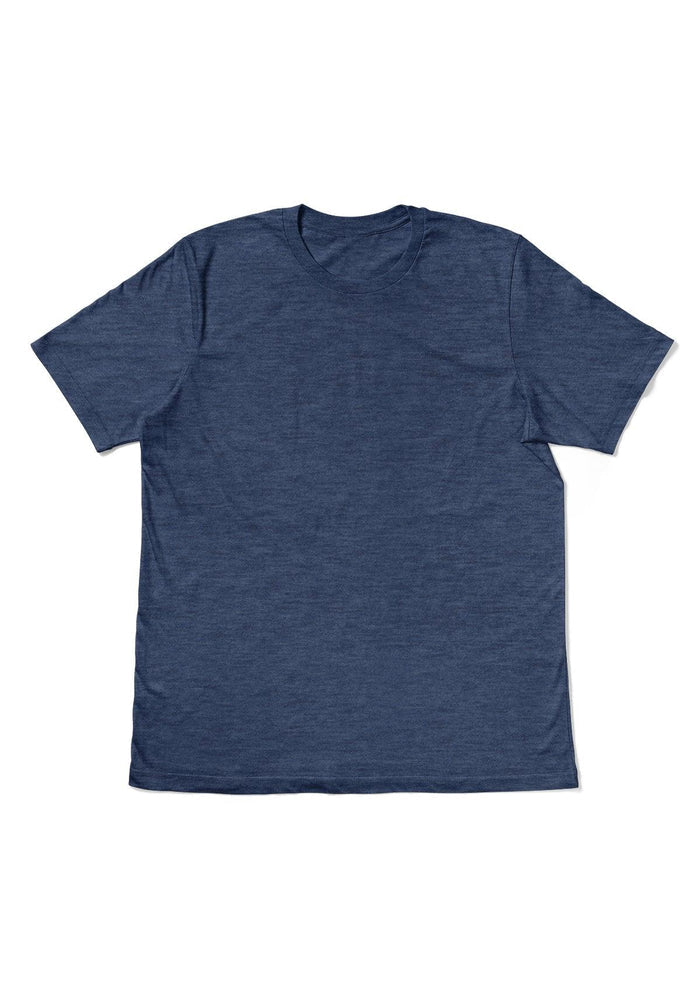 Mens T-Shirts Short Sleeve Crew Neck Denim Blue Triblend - Perfect TShirt Co