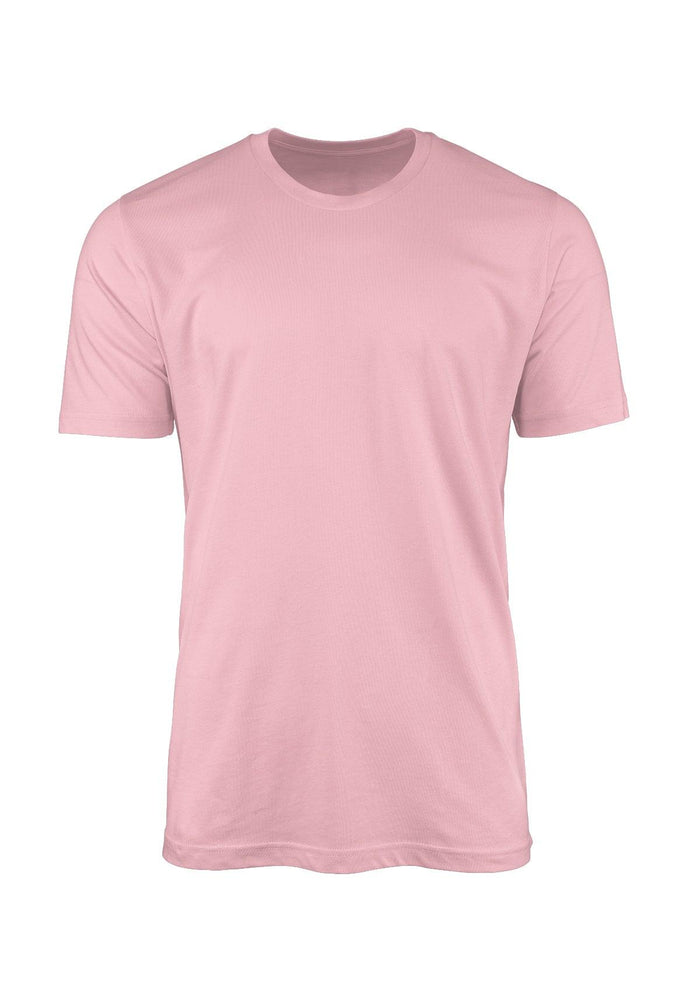 mens pink classic fit t-shirt airlume cotton crew neck front 3D view