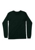 mens forest green classic fit t-shirts long sleeve crew neck front flat image