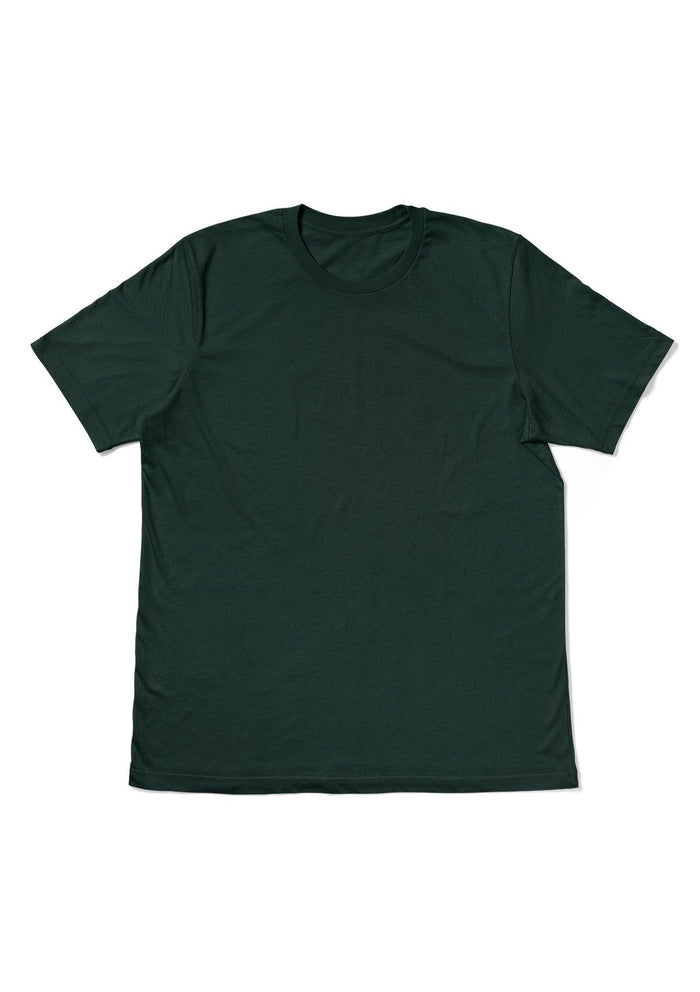 mens forest green classic fit short sleeve crew neck airlume cotton front flat image