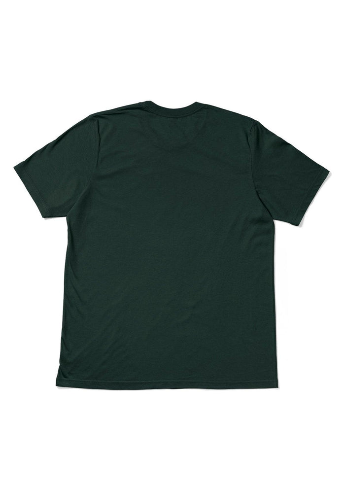 mens forest green classic fit short sleeve crew neck airlume cotton back flat image