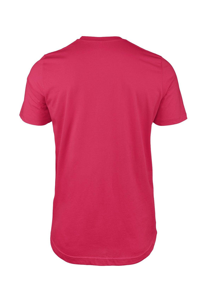 mens pink fuchsia classic fit t-shirt airlume cotton crew neck back 3D image